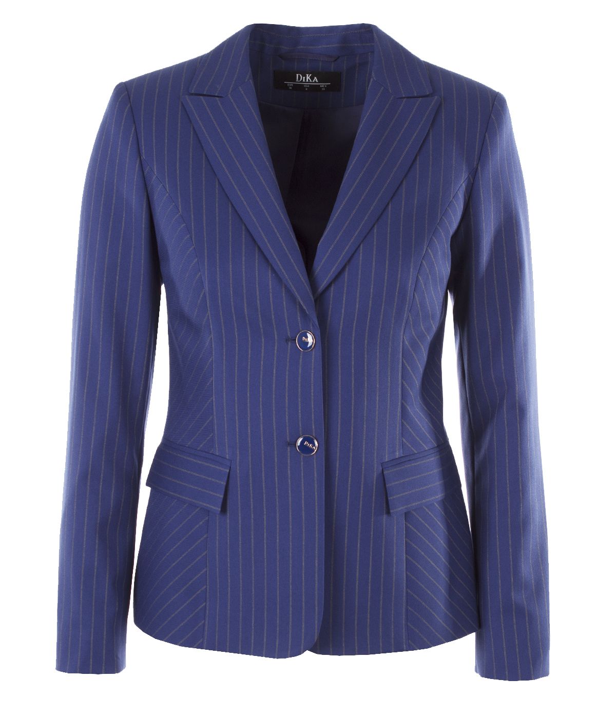Fitted fine stripes single-breasted jacket with lapels 0